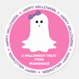Adesivo Favor do Fantasma de Halloween Girly