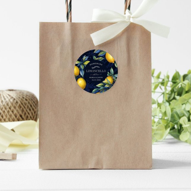 Adesivo Favor do Monograma do Chalkboard Limoncello (Criador carregado)