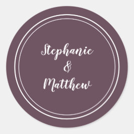 Adesivo Favor do noivo do Casamento Roxo Moderno Minimalis