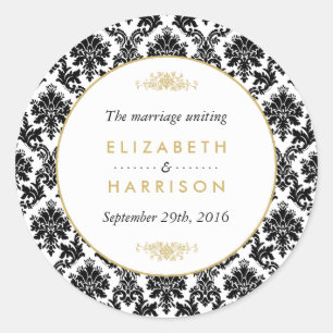 Adesivo Favor do ouro do vintage, o preto & o branco do