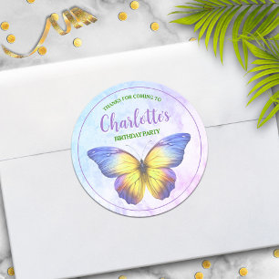 Adesivo Favor do Partido Butterfly Obrigado Stickers