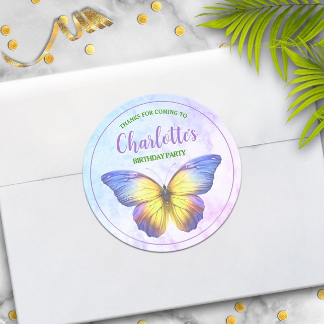 Adesivo Favor do Partido Butterfly Obrigado Stickers (Criador carregado)