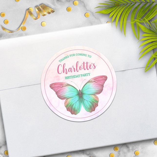 Adesivo Favor do Partido Butterfly Obrigado Stickers (Criador carregado)