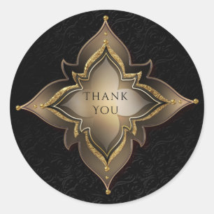 Adesivo Favor do Partido da Flor Exótica do Glam Dourado e