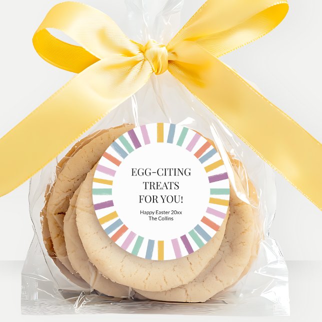 Adesivo Favor do Partido da Páscoa das Crianças Simples Co (Modern Colorful Simple Kids Easter Party Favor Classic Round Sticker)