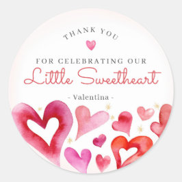 Adesivo Favor do Partido de Fevereiro do Little Sweetheart