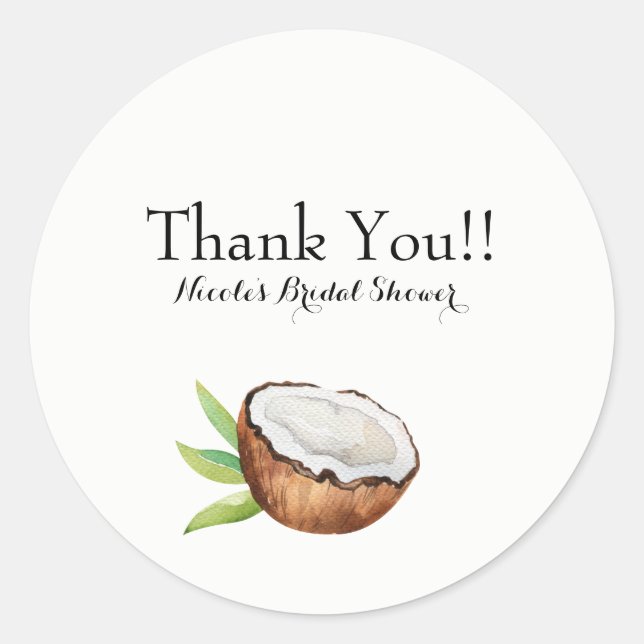 Adesivo Favor do Partido do Casamento Elegante de Coco Tro (Frente)