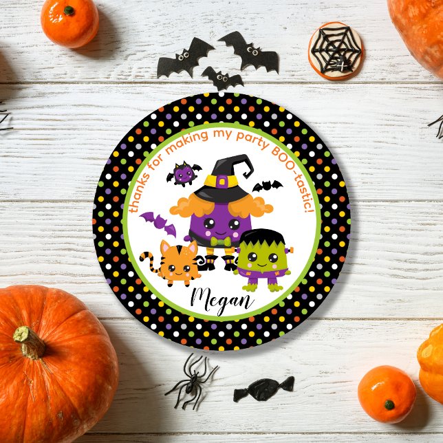 Adesivo Favor do Partido do Dia das Bruxas do Monstro Colo (Criador carregado)