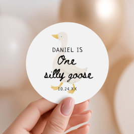 Adesivo Favor do Partido do primeiro aniversario de Ganso