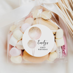 Adesivo Favor do Partido do primeiro aniversario dos Balõe