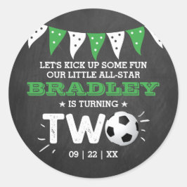 Adesivo Favor do Partido do segundo aniversário da Bola de