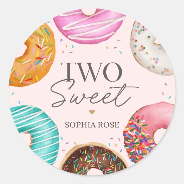 Adesivo Favor do Partido do segundo aniversário de Rosquin (Frente)