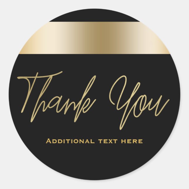 Adesivo Favor do Partido Janto Elegante Preto e Dourado (Frente)