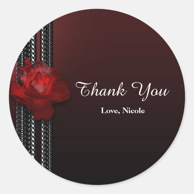 Adesivo Favor do partido Lace Burgundy e Rosa Luz (Frente)