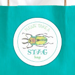 Adesivo Favor do Partido Swag Bag do Inseto Love<br><div class="desc">Um giro bonito no saco de permutas, este adesivo de saco STAG apresenta uma ilustração fofinha de lovebusto de besouro! Isso faz com que o festeiro favorito perfeito para o seu inseto tenha festa de aniversário temática! Basta encher suas bolsas de presentes com uma divertida viagem, como doces, brinquedos de...</div>