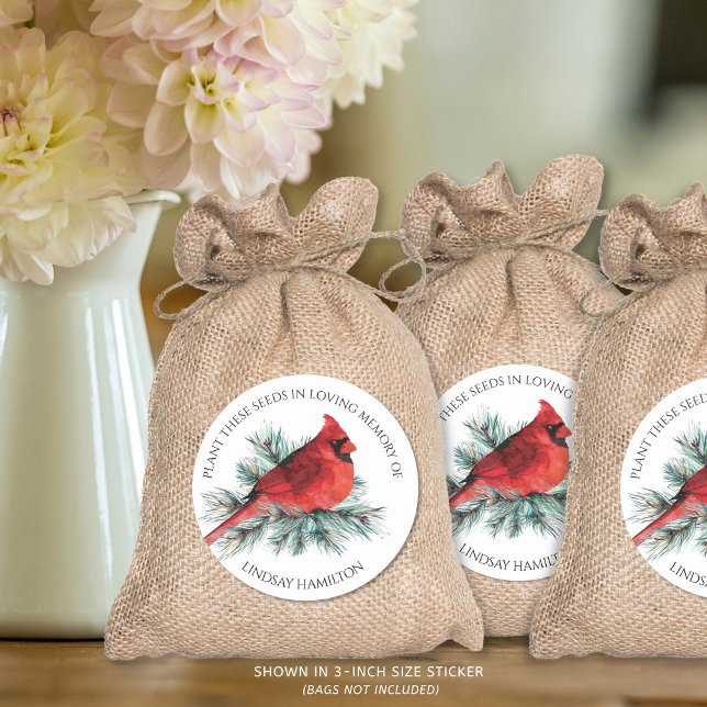 Adesivo Favor do Pinheiro Cardinal das Sementes da Flor Me (Criador carregado)