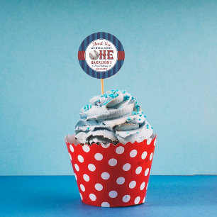 Adesivo Favor do primeiro aniversario de beisebol