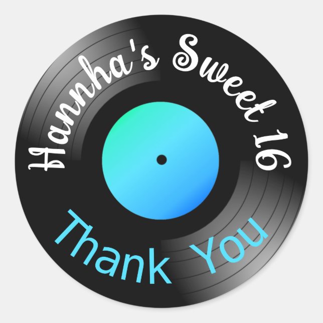 Adesivo Favor do Registro de Vinil LP (Frente)