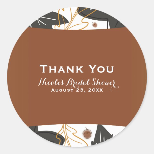 Adesivo Favor do Whimsical Autumn Fall Folhas & Acorns (Frente)