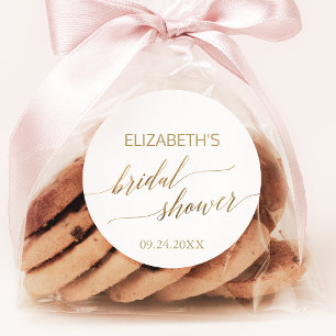 Adesivo Favor Dourado elegante do chá de panela da