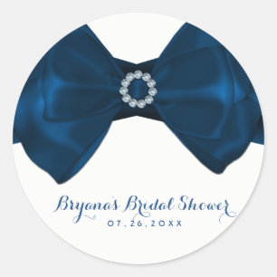 Adesivo Favor Elegante Blue Ribbon & Diamonds para Chá de