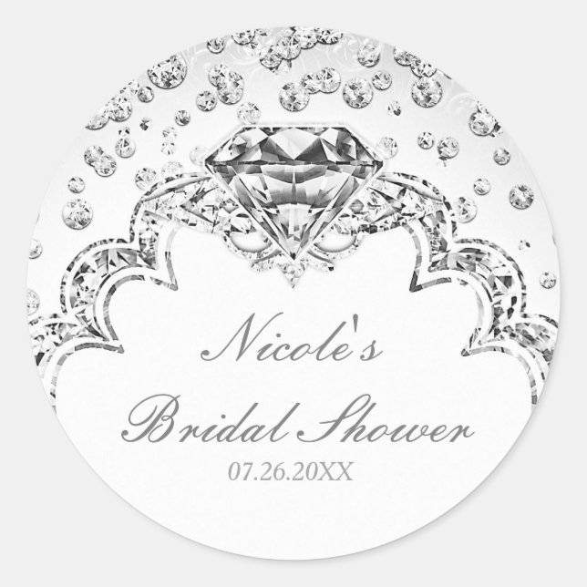 Adesivo Favor Elegante do Diamante Platinum White Silver B (Frente)