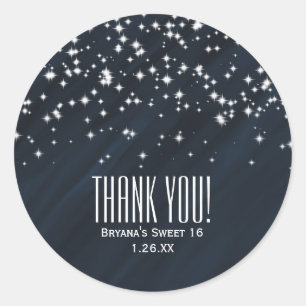 Adesivo Favor elegante do encanto das estrelas do azul &