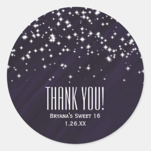 Adesivo Favor elegante do encanto das estrelas do roxo &