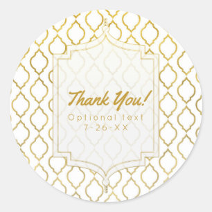 Adesivo Favor Elegante Dourado e Branco Glam Marroquino In