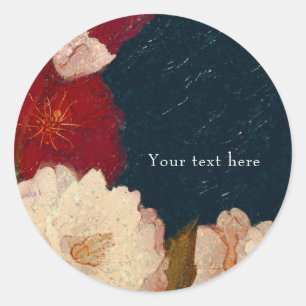 Adesivo Favor Floral Moderno Elegante Vermelho e Branco