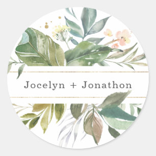 Adesivo Favor floral personalizado do casamento do verão