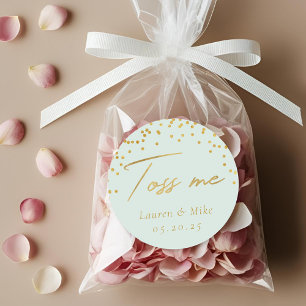 Adesivo Favor Moderno Elegante de Confetes de Casamento "T