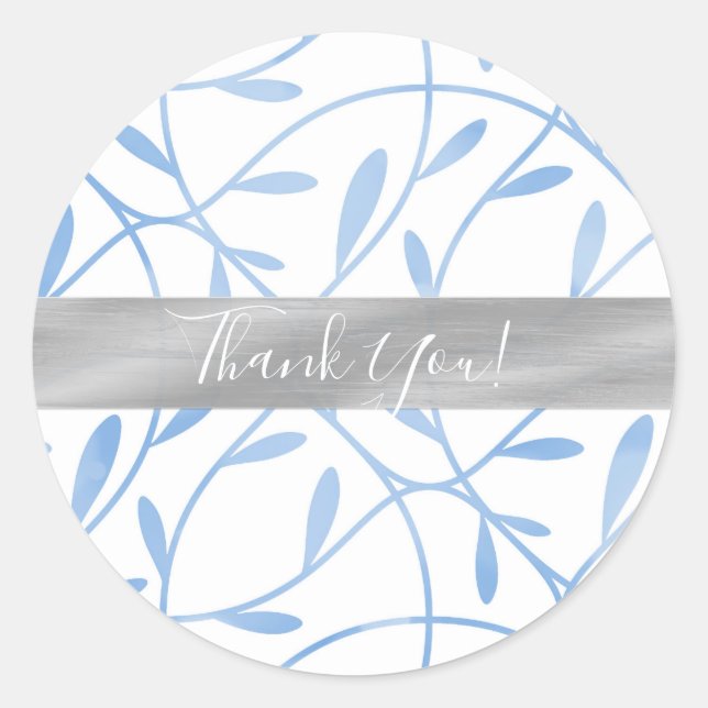 Adesivo Favor Ornamental Flourish Blue/Silver de inverno (Frente)
