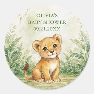 Adesivo Favor para Chá de Bebê Wild One Selva Tropical