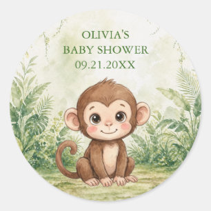 Adesivo Favor para Chá de Bebê Wild One Selva Tropical