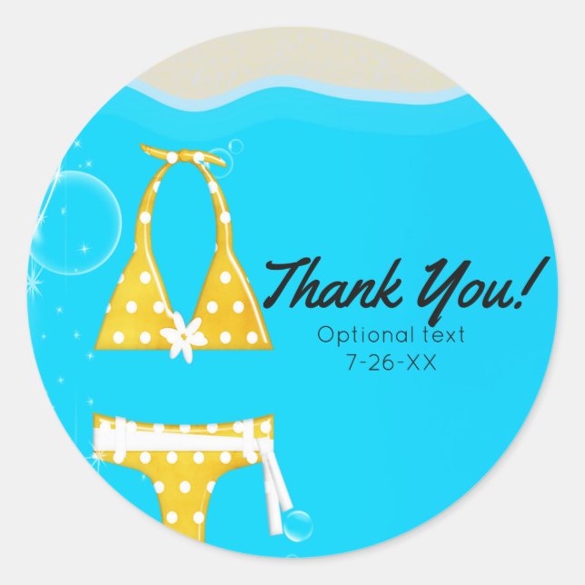 Adesivo Favor Personalizado de Natação de Aniversário Biki (Frente)