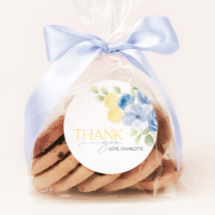 Adesivo Favor Principal do Chá de Noiva Azul Amarelo