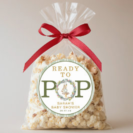 Adesivo Favor "Pronto para Pop" do pequeno Chá de fraldas 