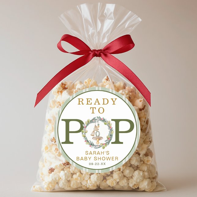 Adesivo Favor "Pronto para Pop" do pequeno Chá de fraldas  (Baby Shower Sticker)