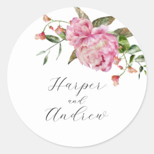 Adesivo Favor Rustic Pink Floral Weding