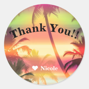 Adesivo Favor tropical de Luau do partido da praia do