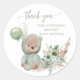 Adesivo Favor Urso Boho Verde Mal Mal Espera
