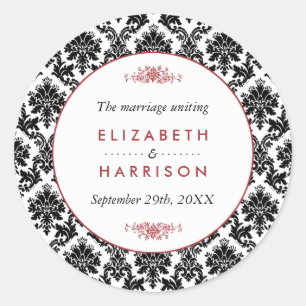 Adesivo Favor vermelho, preto & branco do vintage do