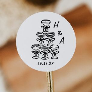 Adesivo Favores De Casamento De Torre De Champagne Whimsic