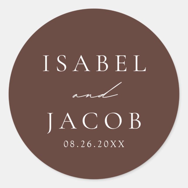 Adesivo Favores De Casamento SYDNEY Espresso Brown (Frente)