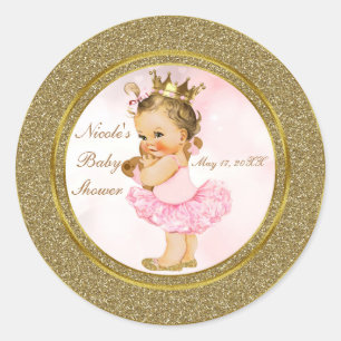 Adesivo Favorita Menina Bebê Princesa Brilho Dourado Rosa 