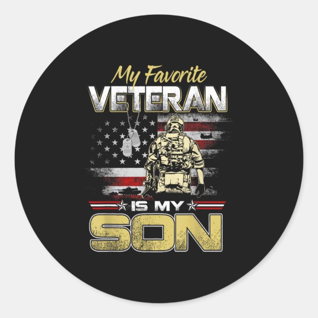 Adesivo Favorite veteran is son veterans day patriotic men (Frente)