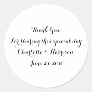 Adesivo Favorito de presente de casamento do guião preto 