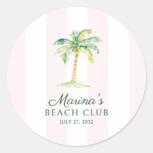 Adesivo Favorito do Clube de Praia com Listras de Cabana R