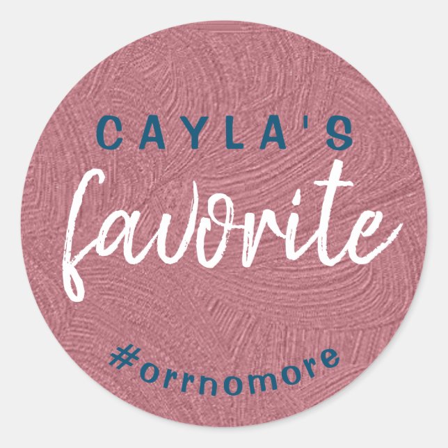 Adesivo Favorito do Rosa Dourado Favor Azul da Noiva Perso (Frente)